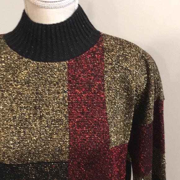 Vintage 8s Metallic Tunic Sweater 